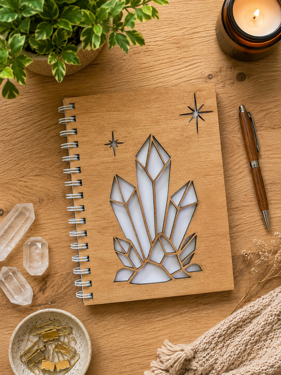 Crystals Cut Out Cover Notebook
